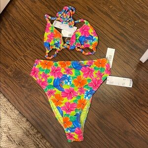 Frankie’s Bikinis Neon Surfer set